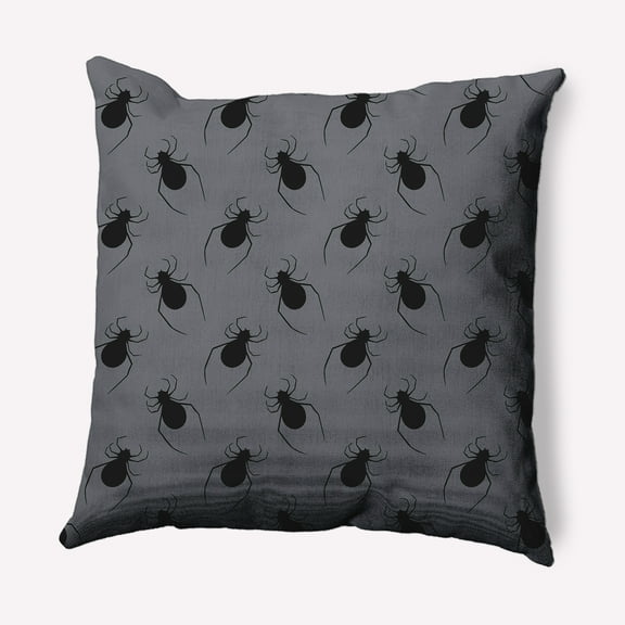 Simply Daisy 16" x 16" Spider Pattern Indoor/Outdoor Polyester Throw Pillow, Steel Gray