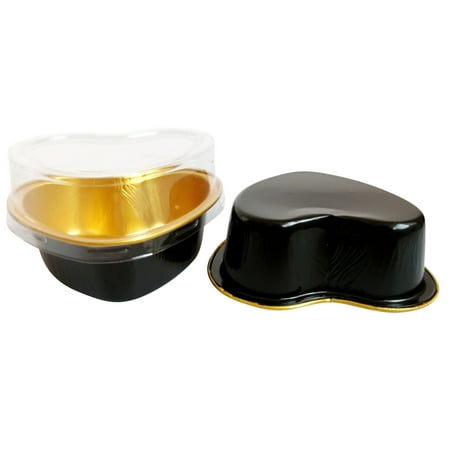 

Leylayray Baked Cake Tiramisu Aluminum Foil Mold- Microwave Oven Disposable Heating Pudding Tableware Love Plastic Cup For Kitchen