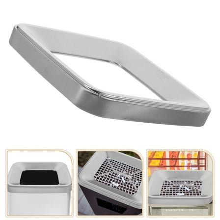 Trash Can Lid Outdoor Indoor Stainless Steel Commercial Garbage Bin Lid Waste Container Top Covers For Home Patio Yard Garage Trash Can