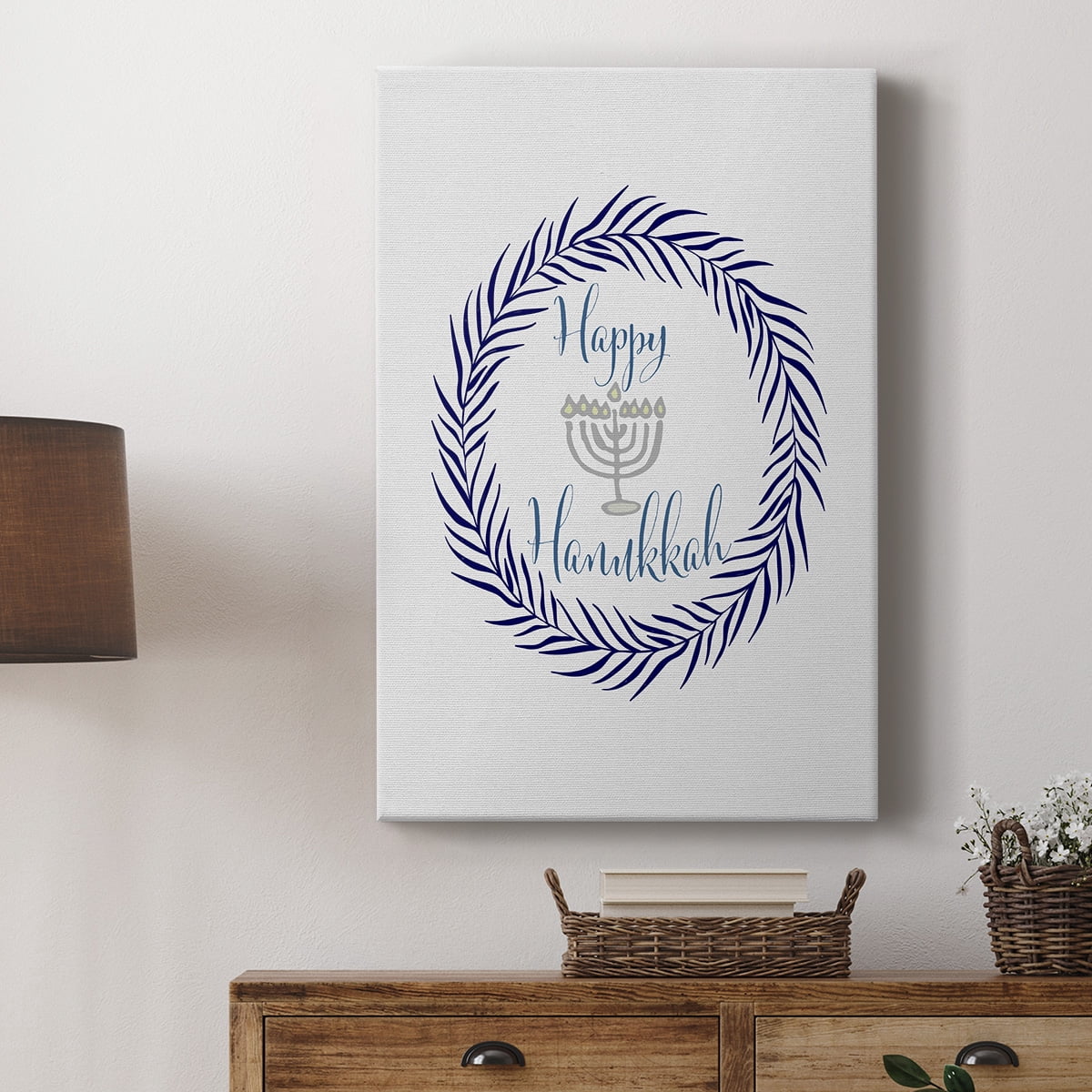 Hanukkah Wreath Premium Gallery Wrapped Canvas - Ready to Hang
