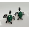 thumbnail image 2 of Green Opal Turtle Sterling Silver Earrings, 2 of 5