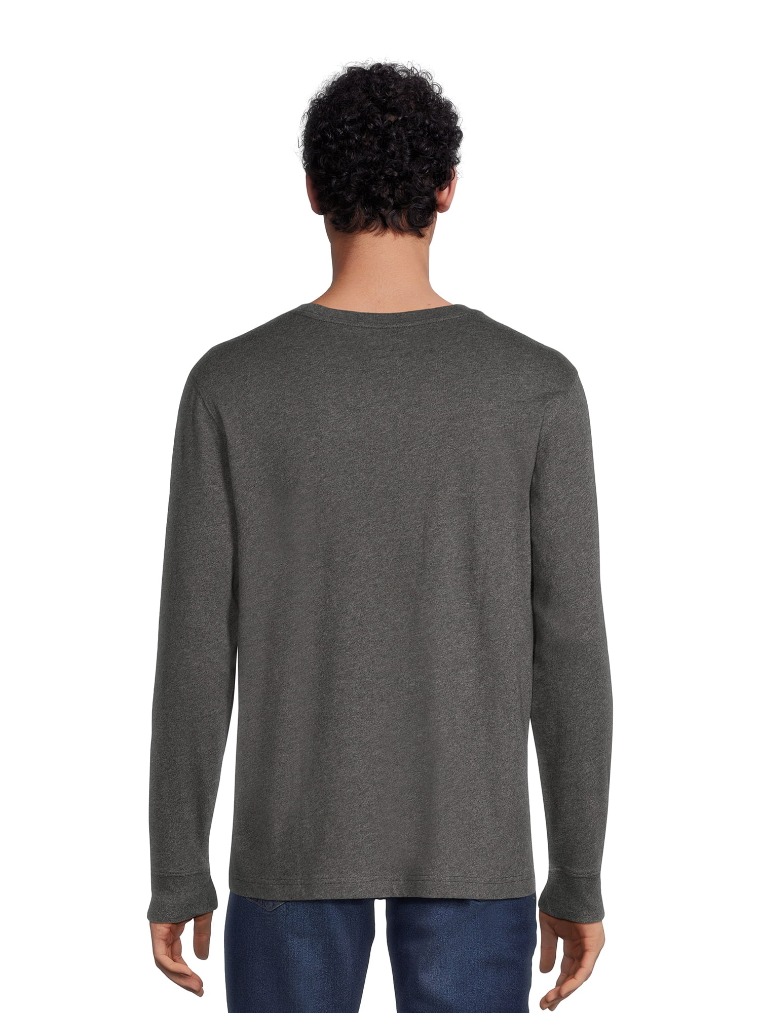 George Men's and Big Men’s Long Sleeve Crewneck T-Shirts, 3-Pack, Sizes XS-3XLT