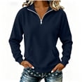 thumbnail image 2 of Otntypg Womens Half Zip Oversized Sweatshirts Lightweight Cozy Hoodless Top 2026 Trendy Long Sleeve Pullover Tops Y2k Fall Outfits with Pockets, 2 of 7