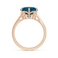 thumbnail image 2 of ANGARA Natural 5-Petal Flower 4.2 ct London Blue Topaz Bypass Ring in 14K Rose Gold for Women (Size-10mm) | November Birthstone, Anniversary, Jewelry Gift for Women | Natural London Blue Topaz Ring, 2 of 8