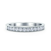 Simulated Cubic Zirconia Size-5 Half Eternity Ring Wedding Engagement Band 925 Sterling Silver