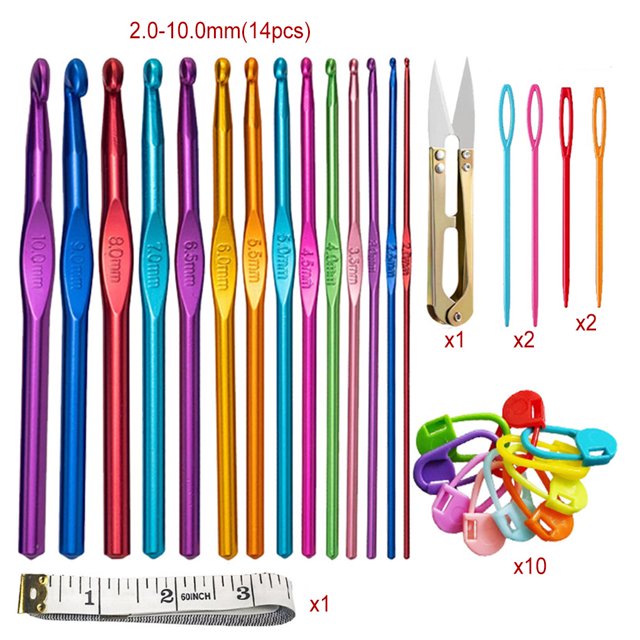 1 Set Knitting Needles DIY Tools Colorful Sewing Supplies Household Accessory Weave Crochets for Sweater Clothes Scarf Slippers 005 Model