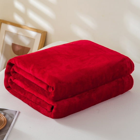 XmhyTop-A Throw Blanket Red Velvet 100x150cm Throws - Soft Decorative Accent for Chair, 1 Piece