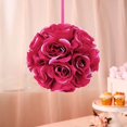thumbnail image 1 of CHOK 2 Pack | 7” Mauve Flower Ball Silk Rose Pomander Kissing Ball, 1 of 11