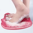 thumbnail image 1 of 1 Uds. Almohadilla rosa para lavado de pies para mujeres embarazadas, masajeador de pies, almohadilla de masaje para ducha con ventosa antideslizante y 1 gancho oso de fresa Electrónica, 1 of 5