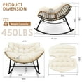 thumbnail image 4 of RADIATA Outdoor Papasan Rocking Chair with Cushion, Oversized Patio Lounge Rattan Egg Recliner, 450 lbs Capacity Glider for Garden, Bedroom, Beige, 4 of 10