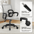 thumbnail image 3 of Monibloom 1PC Mesh Office Chair, Ergonomic Mid Back Computer Desk Chair with 2.8" Thick Seat, Lumbar Support, White, 3 of 9