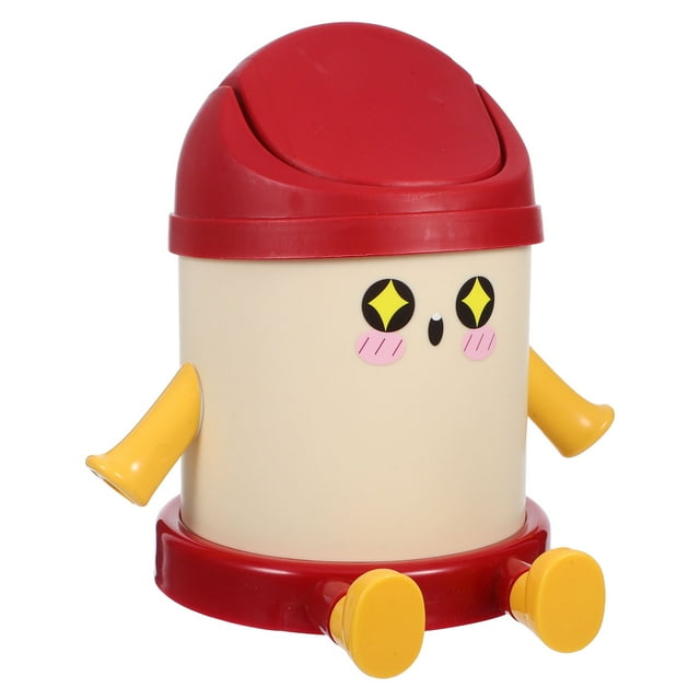 FUTUREORYY Cubeta De Basura Roja Para Escritorio Material PP Ideal Para Mantener Orden En Casa