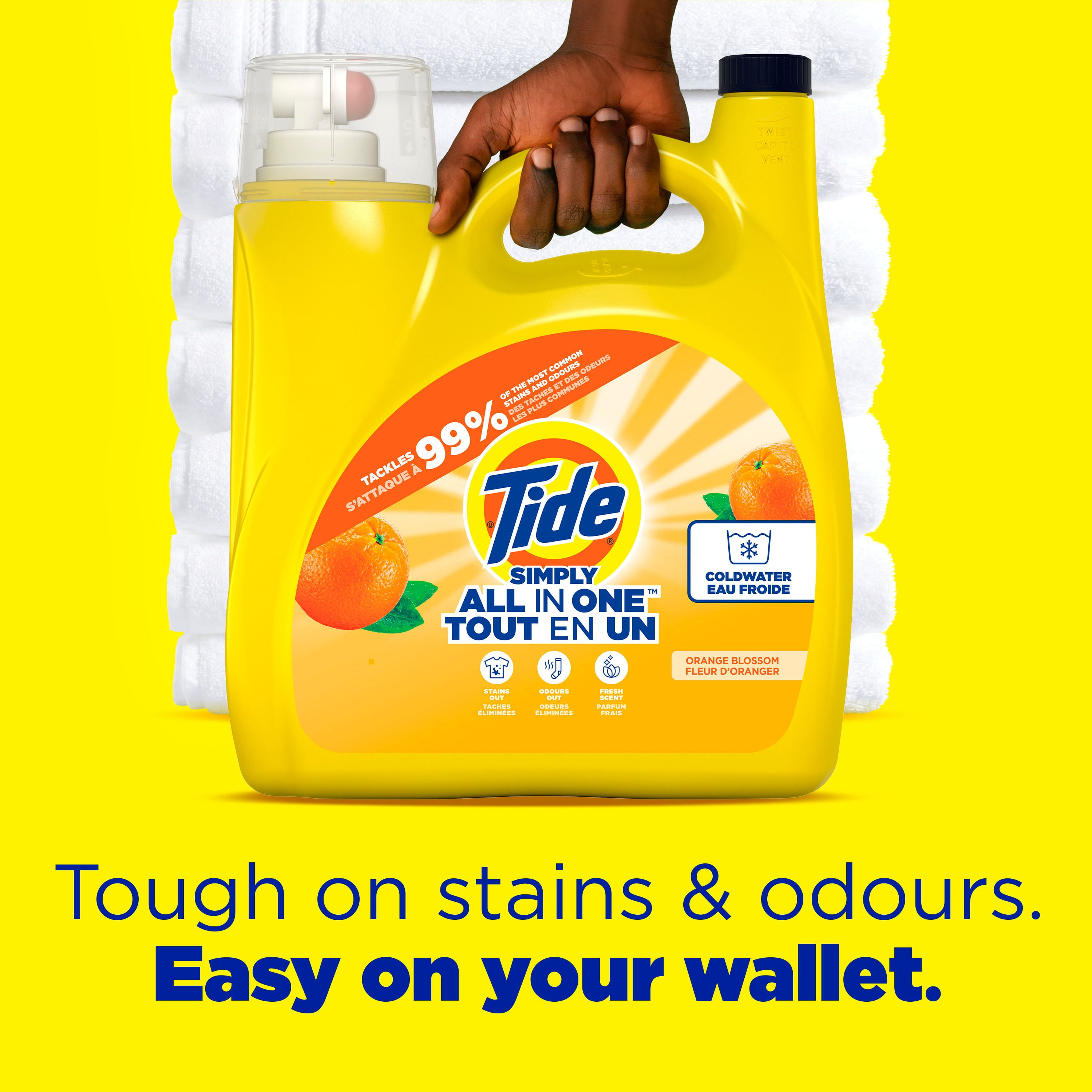 Détergent à lessive liquide Tide Simply Tout-en-un, parfum Fleur d’oranger, 107 brassées, 4,16 L TIDE TD SM LQ CHE FO107BR