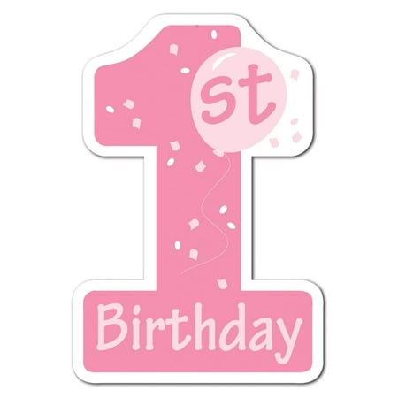 Club Pack Of 24 Pink And White 1st Birthday Number One Cutout Girls