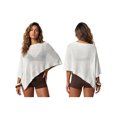 thumbnail image 2 of LMLYSoH Womens Knitted Ponchos Tops Shimmer Solid Shawl Wraps Comfortable Asymmetry Cape for Spring Summer, 2 of 9