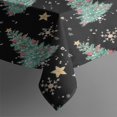 thumbnail image 3 of Black Christmas Tree Pattern Rectangle Tablecloth 60"x84",Waterproof Polyester Rectangle Table Cloth, Wipeable Spillproof Polyester Tablecloth for Dining, Camping, Indoor and Outdoor, 3 of 5