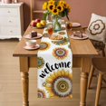 thumbnail image 2 of Welcome Table Runner 90 Inches, Summer Sunflowers Bohemia Floral Country Bed Runner Dresser Scarves Tabletop for Indoor Outdoor Parties/Ceremony/Banquet, 13" x 90", 2 of 9