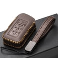 thumbnail image 4 of Vitodeco Genuine Leather Smart Key Fob Case Cover Protector Suitable for 2014-2025 Lexus UX, NX, RX, GX, LX, IS, ES, GS, LS (4-Button, Brown), 4 of 5