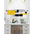 thumbnail image 5 of Valances for Windows Yellow Black White Geometric Rod Pocket Cafe Window Treatments Valance Curtains for Kitchen Bathroom Laundry Basement Windows 60"x18", 5 of 9
