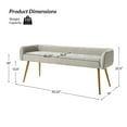 thumbnail image 4 of 55" Upholstered Ottoman Bench with Arms Low Back,End of Bed Entryway Bedroom Golden Tapered Leg Grey, 4 of 8