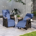 thumbnail image 2 of Gymax 2PCS Patio Rattan Lounge Chair PE Wicker Recliner Chair w/ Adjustable Backrest & Footrest Navy, 2 of 10