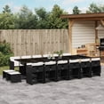 thumbnail image 1 of vidaXL 17 Piece Garden Dining Set with Cushions Black Poly Rattan, 1 of 5
