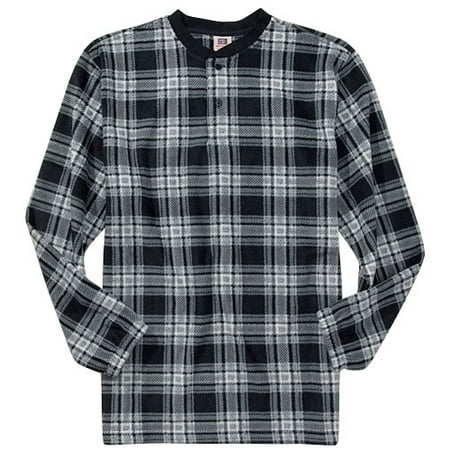 Men's Plaid Fleece Henley
