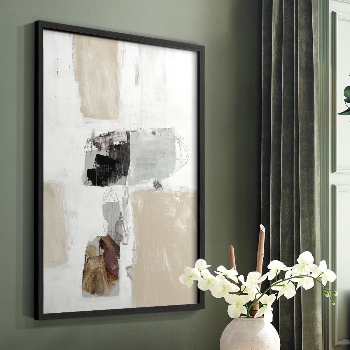 Watch from the Window III V30 Framed Print in Black Solid Wood 16 x 20 Framed Print