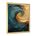 thumbnail image 5 of Designart "Ocean Spiral In Gold And Teal IV" Abstract Spirals Picture Framed Wall Decor, 5 of 5