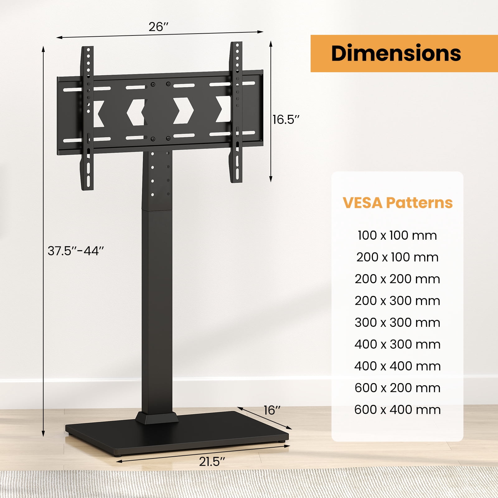Gymax Floor TV Stand Universal TV Stand for 32-70 Inch TVs up to 110 lbs Mount Stand