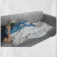 thumbnail image 6 of 80th Birthday Soft Flannel Fleece Throw Blanket, Abstract Sky Blue 80 Image on the Colorful Polka Dots Print, Cozy Plush for Indoor and Outdoor Use, 50" x 60", Multicolor, by Ambesonne, 6 of 6