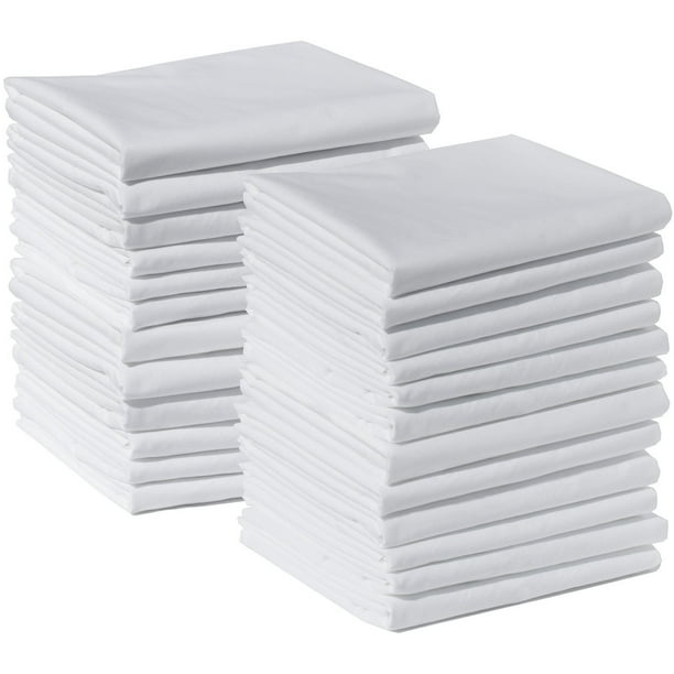 Polycotton Bulk Pack of 24 Queen Size Pillowcases, White 200 Thread ...