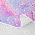 thumbnail image 5 of meiyoeat Glitter Print Mermaid Tail Twin Quilt Set For Girls,Watercolor Ocean Coral Twin Coverlet Set,2-Piece,1 Bedspread and 1 Pillowcase, 5 of 7