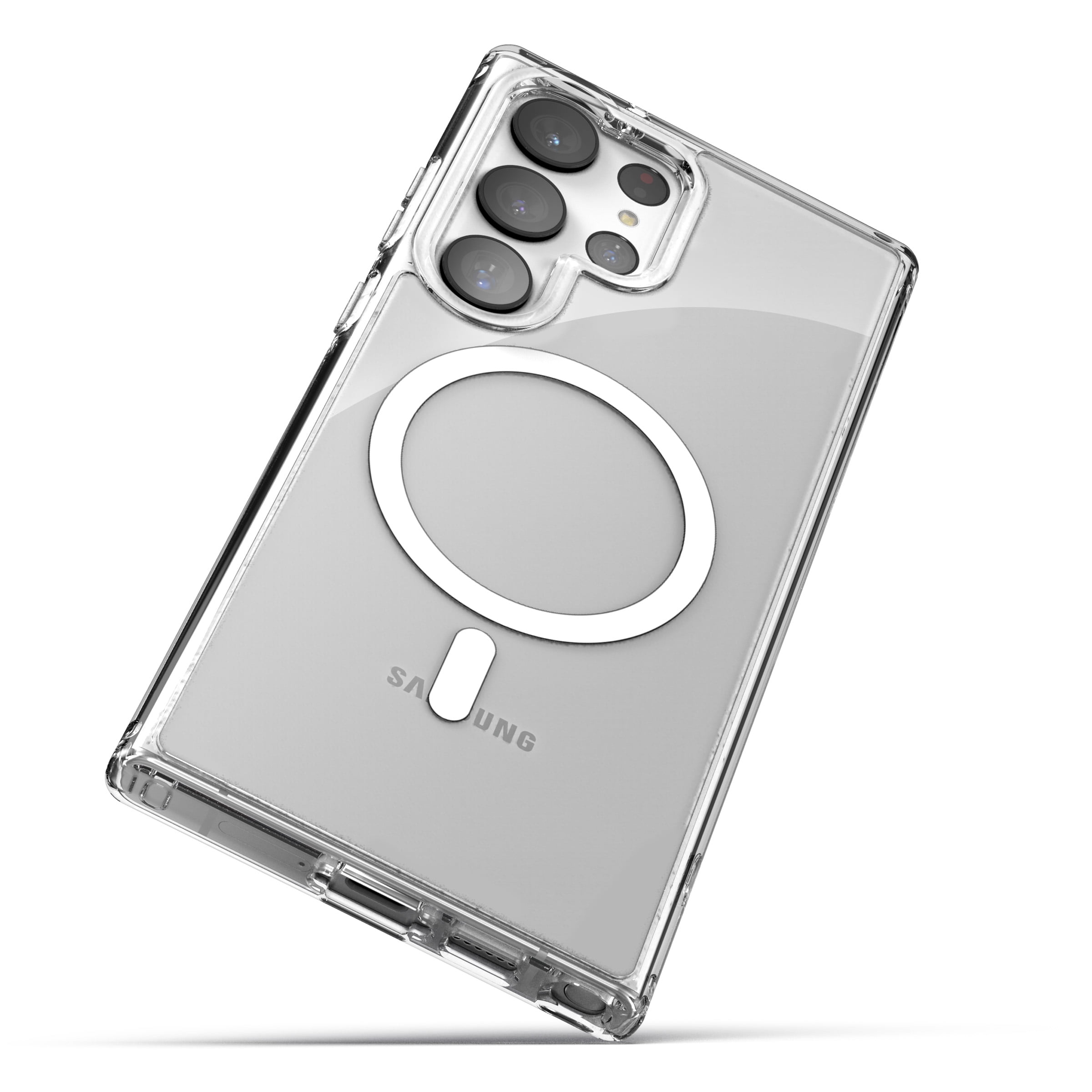 Encased Magnetic Case with Wireless Charger - Designed for Samsung Galaxy S23 ULTRA - Protective Hybrid Design, Compatible with MagSafe, Crystal Clear (S23-ULTRA 6.8 inch 2023)