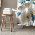 thumbnail image 3 of Creative Products Blue Beige Painted Flowers 71x74 Shower Curtain, 3 of 7