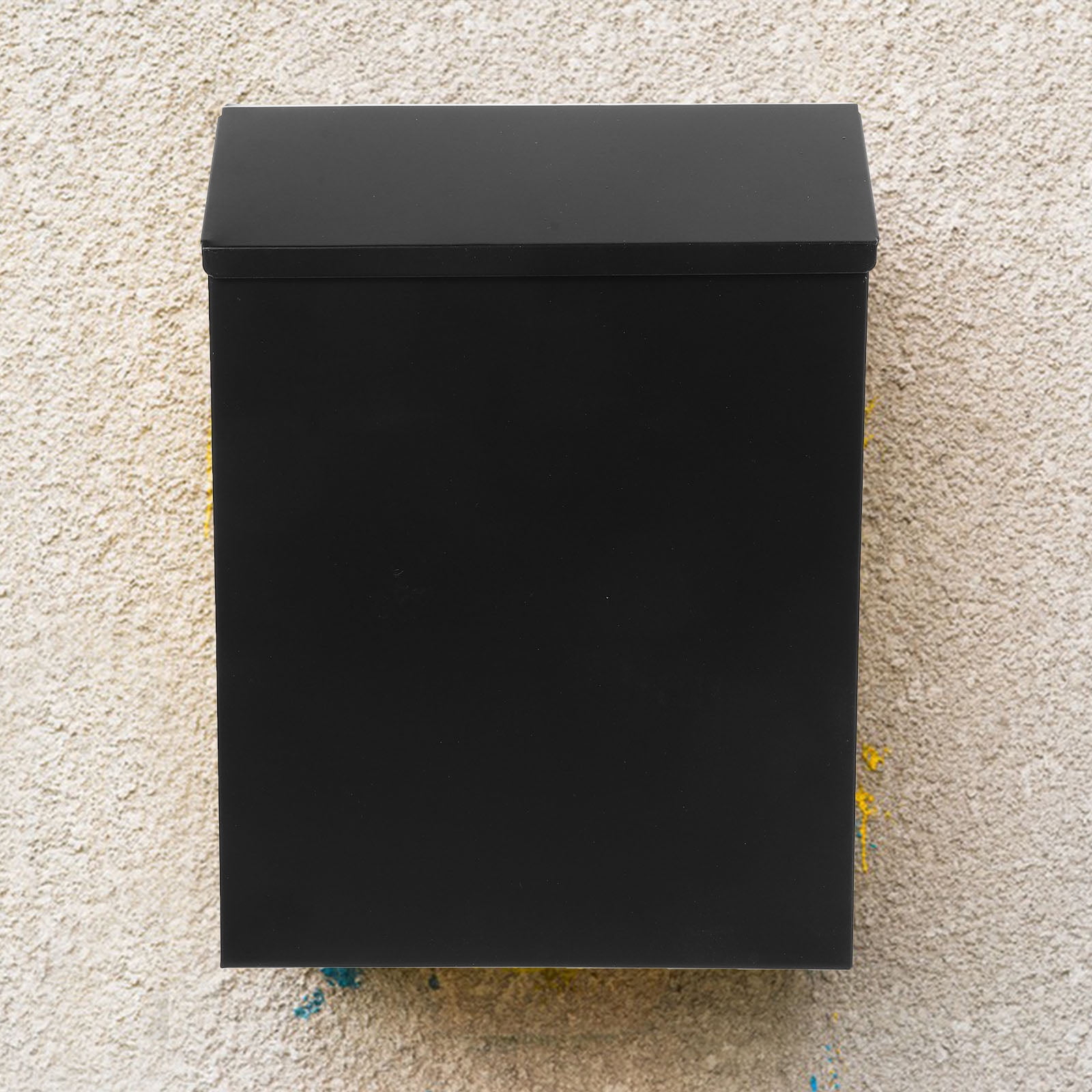 FRCOLOR 1Set Locking Mailbox Rectangular Black for Outdoor Mailboxes Collection