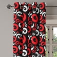 thumbnail image 2 of Ambesonne Abstract Grommet Curtain, Spirals and Dots Art, 50" x 84", White Black and Vermilion, 2 of 6
