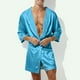 thumbnail image 1 of Batas para hombre, informales y de moda, de color sólido, con tirantes, capucha y manga corta, pijamas para hombre, blusa, 1 of 4