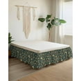 thumbnail image 2 of Paisley Bed Skirt King Size 18 Inch Drop, Yellow Flowers Adjustable Elastic Dust Ruffles Bedskirt for King Bed Wrap Around Pleated Mattress Frame Cover, 2 of 9