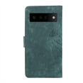 thumbnail image 5 of Nalacover Slim Wallet Case for Google Pixel 6 Pro, for Women Men, Embossed Pattern PU Leather Shockproof Magnetic Clasp Credit Card Slots Flip Kickstand Phone Case+Wrist Strap,Green, 5 of 7