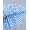 thumbnail image 5 of iiniim Women Mini Skirt Lace Hem Gingham Skirts Crossdress Club Rave Party A Light Blue X-Large, 5 of 7