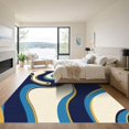 thumbnail image 3 of ODIKA 3'x5' Machine Washable Non-Slip Area Rug, Wave High Traffic Rug with Pad, Blue, 915025, 3 of 8