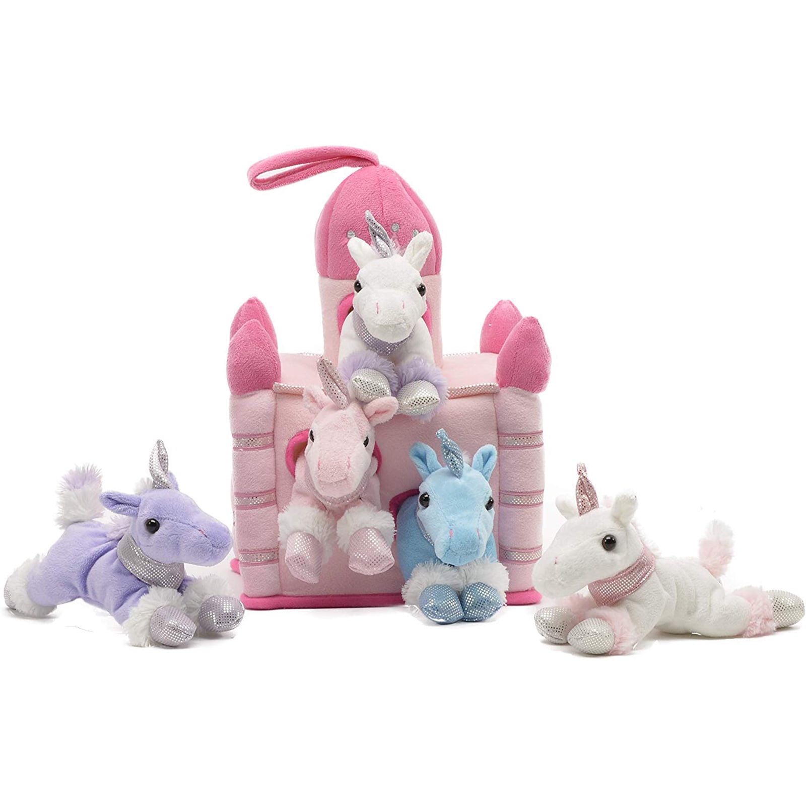 Unipak Unicorn Pink Castle 11 Inch Plush Set - Walmart.com - Walmart.com