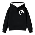 thumbnail image 2 of Girls' Fashion Hoodies Cozy Graphic Printed Hooded Long Sleeve Pullover Top Back To School Daily Wear Girls Sweatshirts Black 2 Years-3 Years, 2 of 3