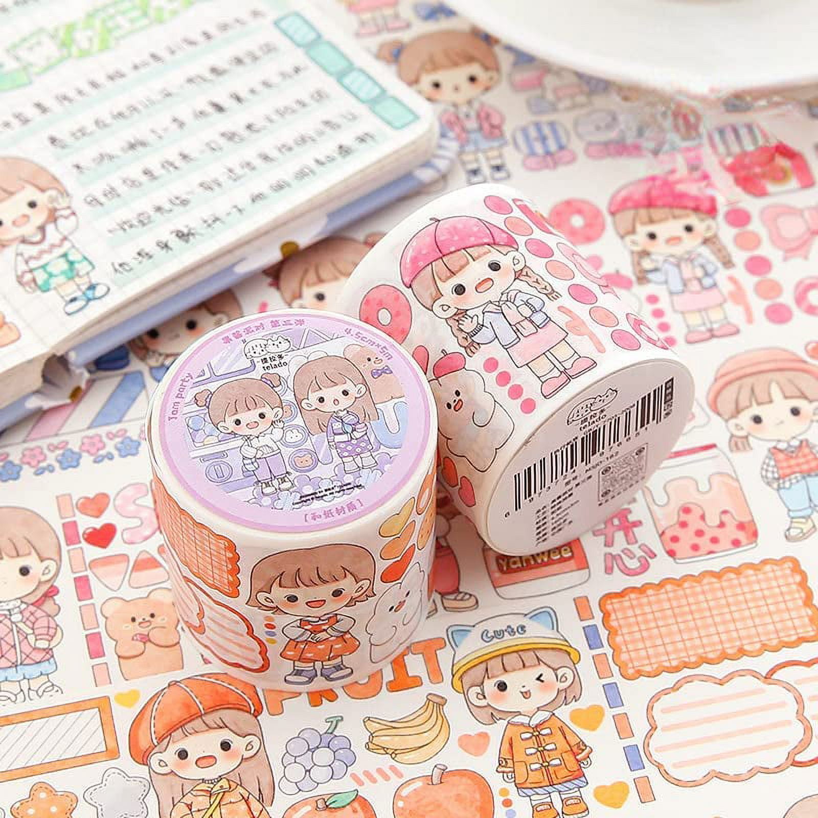 JIANWU 5pcs/set 10mmx2m Simple Grids Series Cute Washi Tape Set DIY  Notebook Scrapbook Masking Tape School Supplies Stationery