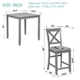 thumbnail image 6 of HSUNNS 5-Piece Counter Height Dining Table Set for 4, 34.5" Square Kitchen Table with 4 Upholstered X-Shaped Backrest Chair, Space-Saving Table and Chairs, Gray, 6 of 9