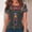 Gray, variant on Short Sleeve Mexican Shirts for Women Floral Embroidered Peasant Blouse Ethnic Style Boho T-Shirts