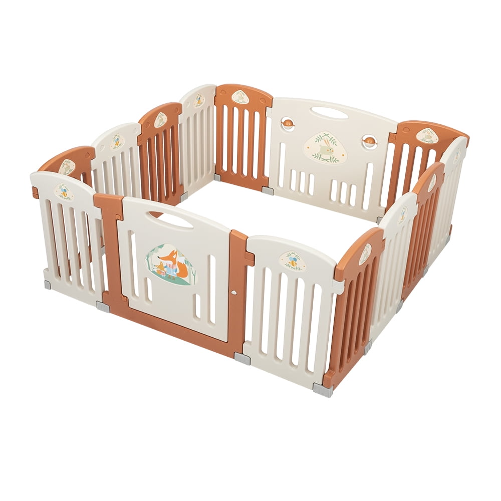 Private Jungle 14-Panel Kids Safety Activity Center Playard w/Locking Gate,Adjustable Shape,Portable Design for Indoor Outdoor Use Private Jungle 14-Panel Kids Safety Activity Center Playard w/Locking Gate,Adjustable Shape,Portable Design for Indoor Outdoor Use