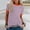 Pink, variant on Rvasteizo Women Stripe Print Color Crew Neck Short Sleeve Tops Casual Tee for Women