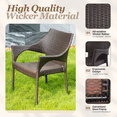 thumbnail image 3 of Stackable Outdoor Patio Chairs, All Weather Wicker Dining Chair Set of 4 (Brown), 3 of 6